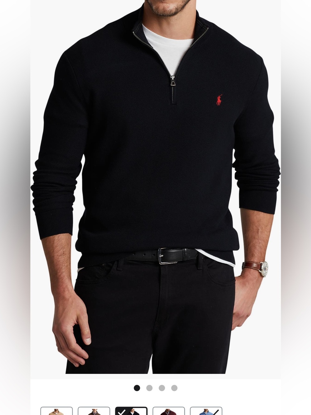 Ralph Lauren- Luxury Jersey Quarter Zip-XXL
